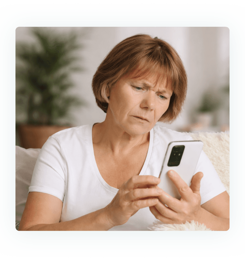 Woman concerned about health